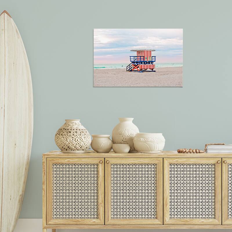 Stupell Patriotic Lifeguard Hut Canvas Wall Art Design By Seven Trees Design