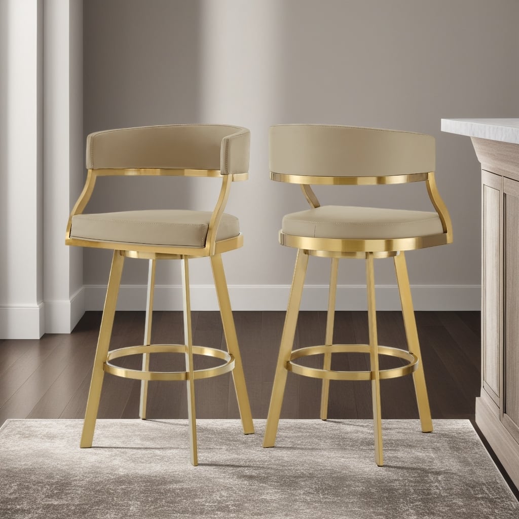 Saturn Modern Swivel Bar Stool, Upholstered Counter Chair with Metal Frame