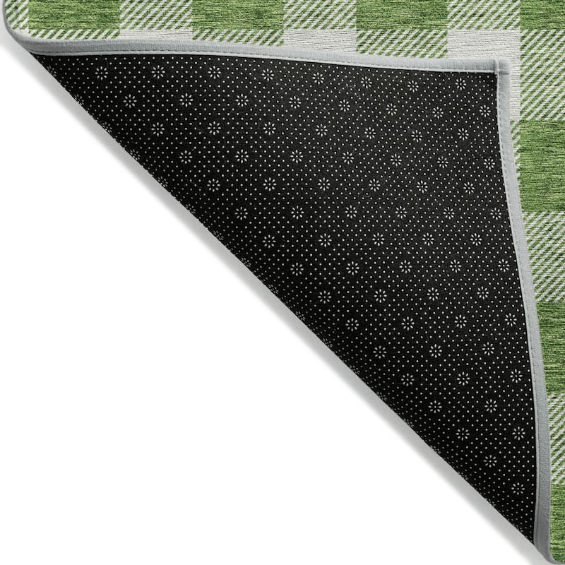 HomeRoots Plaid Transitional Rectangle Outdoor Rug