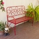 preview thumbnail 1 of 20, Alpine Corporation Daisy Metal Garden Bench, White Red