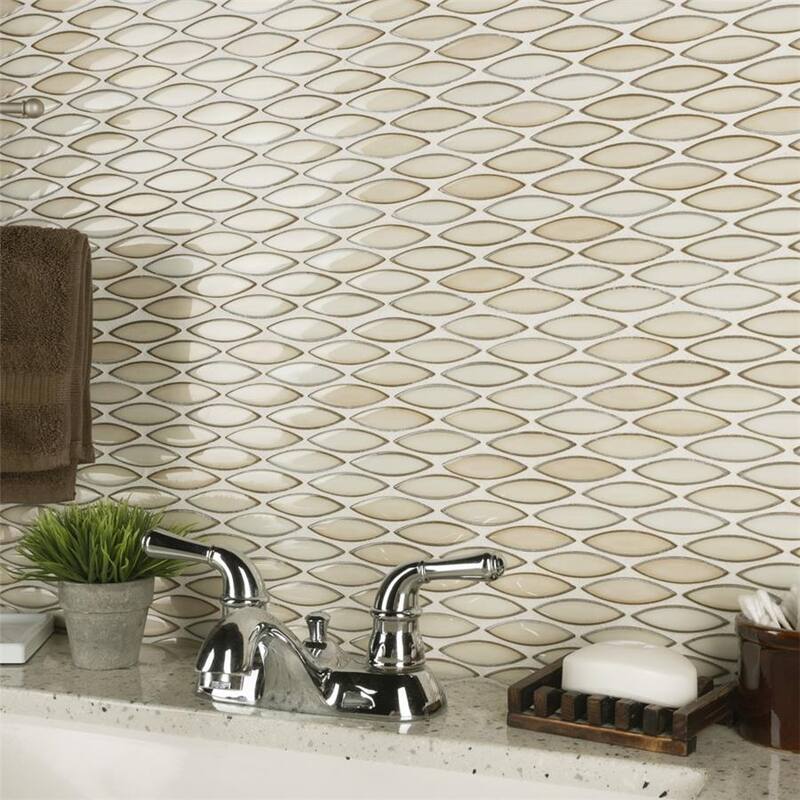 Merola Tile Pescado Glossy Crema 12" x 12-1/2" Porcelain Floor and Wall Tile