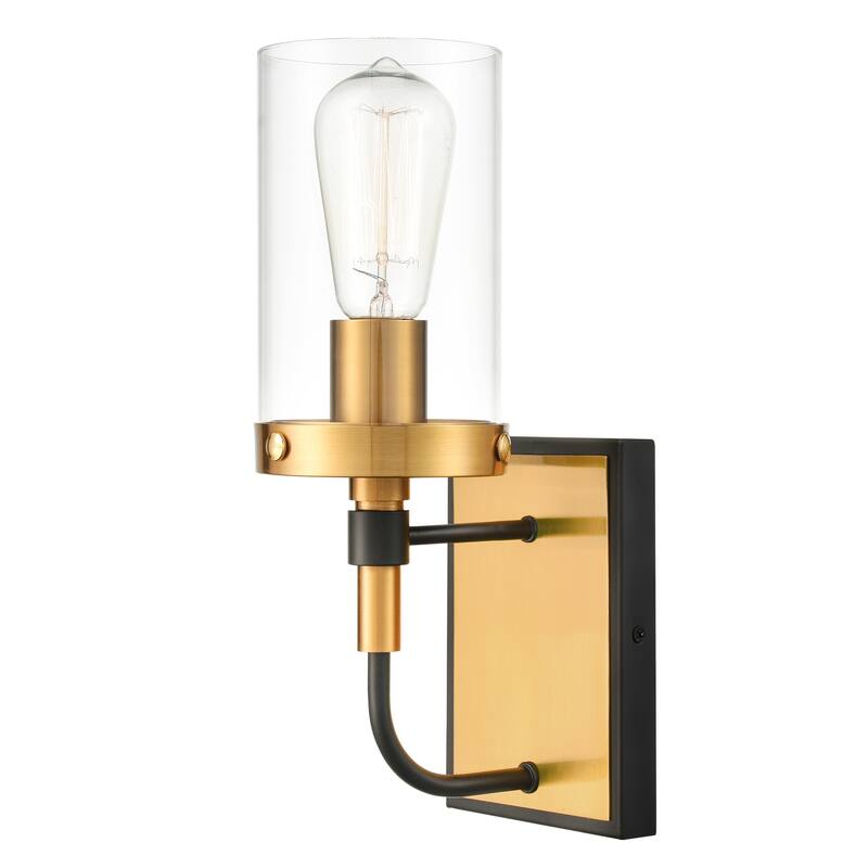 Light Society Emme 1-Light Vanity Light - Black/Brushed Brass