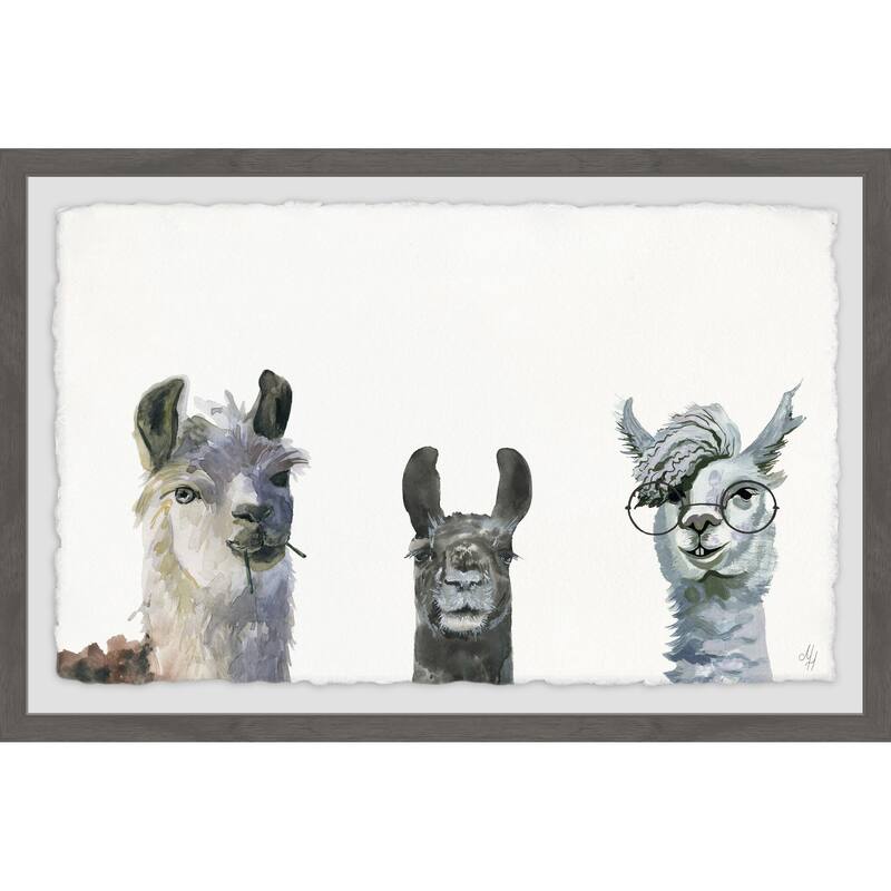 Llama Squad Framed Wall Art, Elegant Home Touch - Sophisticated Artwork for Refined Décor