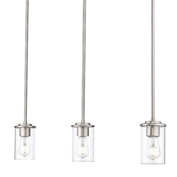 slide 2 of 2, Z-Lite 742MP-3 Thayer 3 Light 34" Wide Linear Pendant Brushed Nickel
