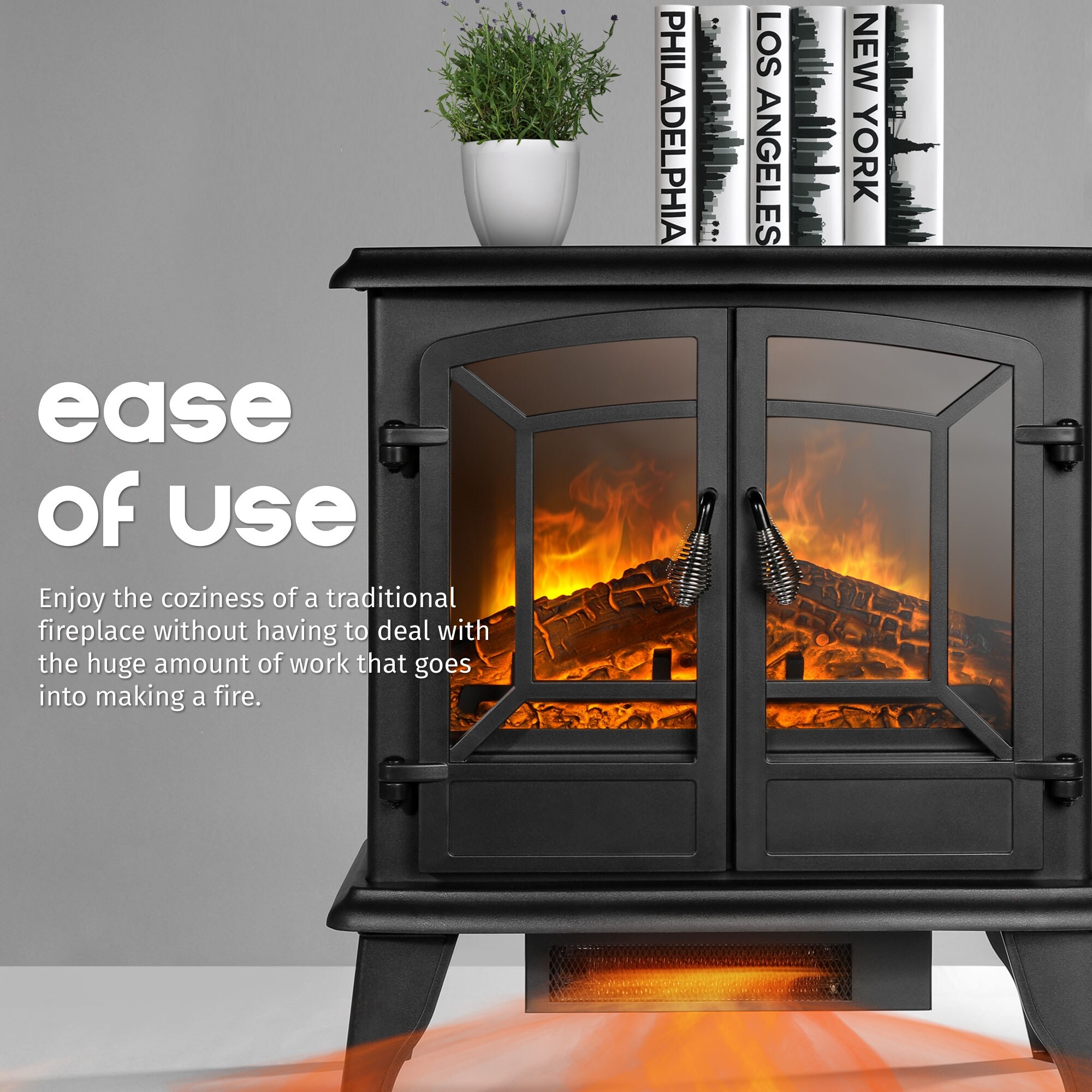 Shop Della 20 Freestanding Electric Fireplace Infrared Flame