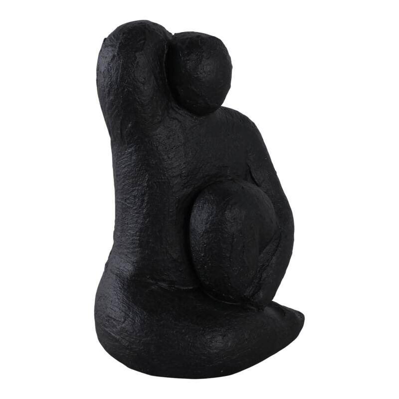 Pottery Modern Abstract Sculpture in Seated Form and Smooth Texture - 6.5" x 5.5" x 10"