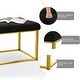 preview thumbnail 26 of 74, Upholstered Tufted Velvet Ottoman, Modern End of Bed Bench with Golden Metal Frame, Entryway Footrest Stool