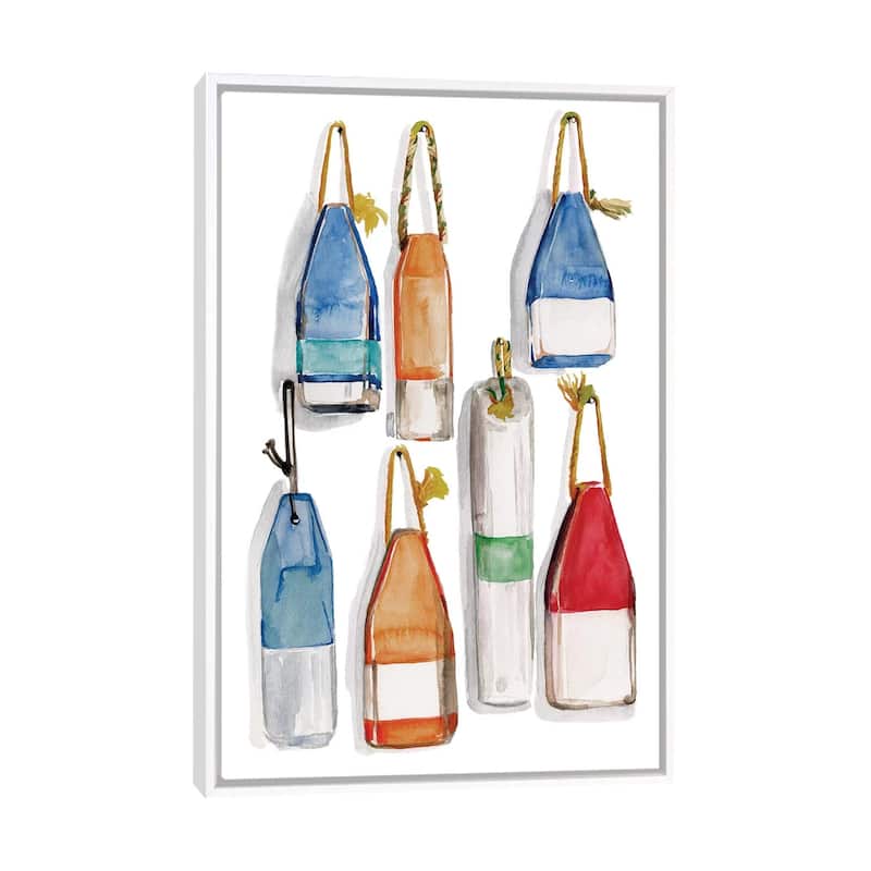 iCanvas "Watercolor Buoys I" by Jennifer Paxton Parker Framed Canvas Print - White - 48x32