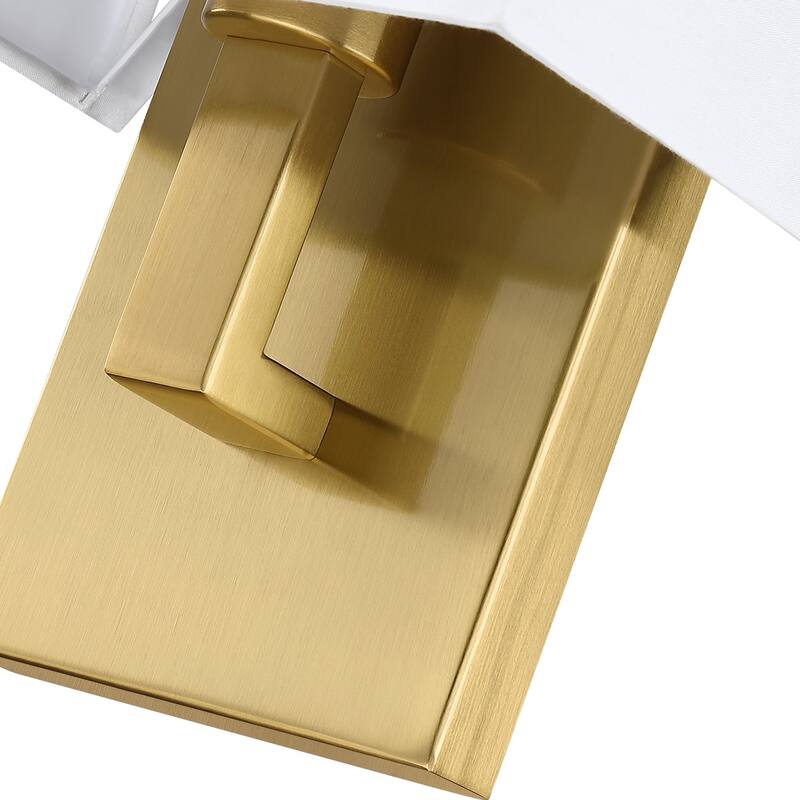 Wall Sconce Light With White Fabric Shade