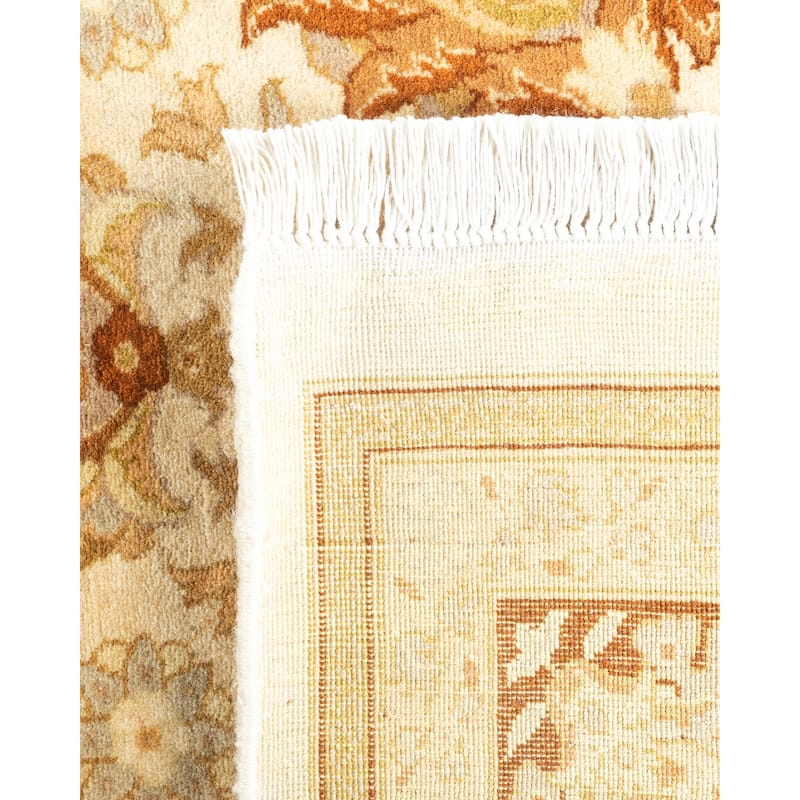 Overton Handknotted Wool Traditional Oriental Ivory Area Rug - 6' x 9'