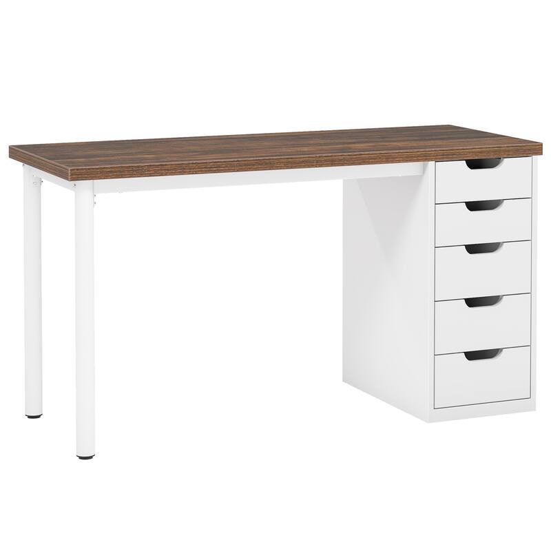 Vanity Desk with 5 Drawers, Modern Makeup Desk with Mulitple Storage, Gifts for Christmas