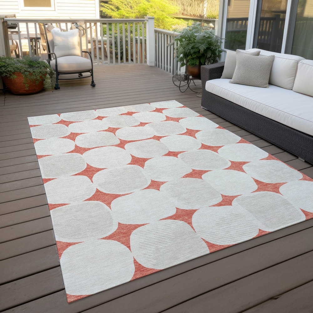 Machine Washable Indoor/ Outdoor Chantille Puffy Modern Rug