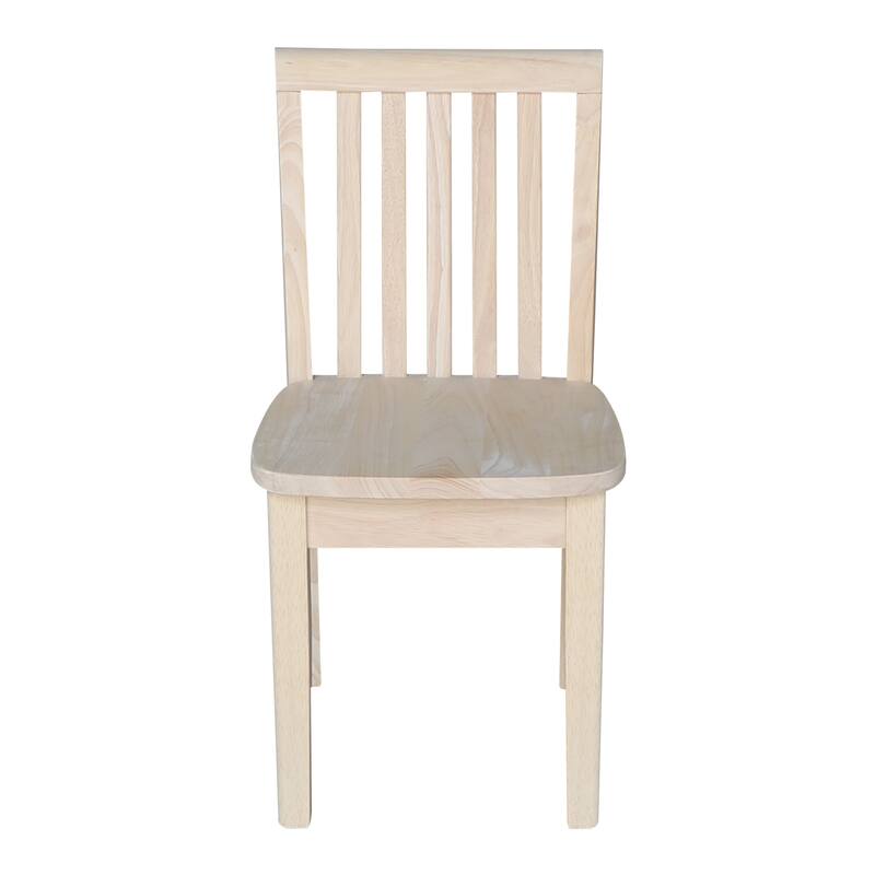 Kids Table with 2 Mission Juvenile Chairs - Unfinished- 3 Piece Set