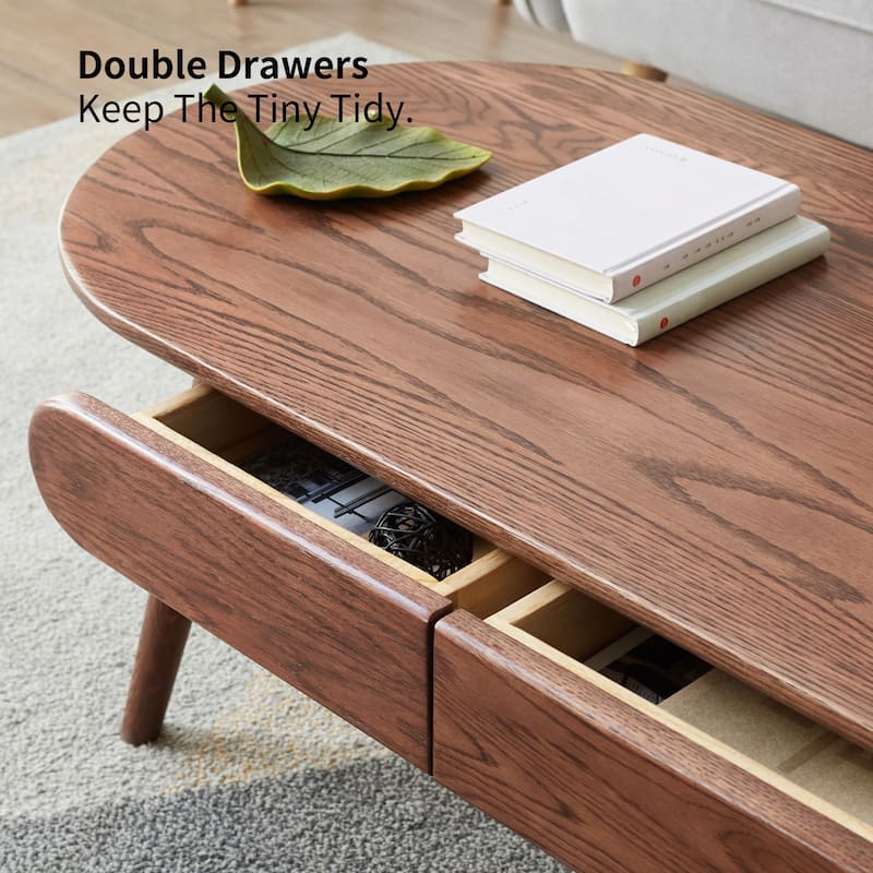 Christopher Knight Home - Capsule Solid Wood Coffee Table with Storage Drawers, 120 cm Modern Writing Desk