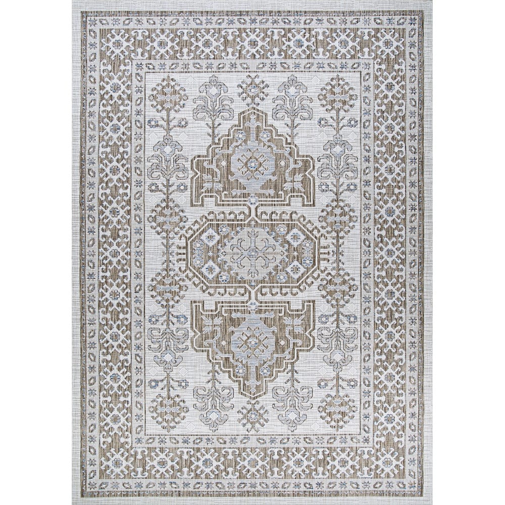 Dream Decor Rugs Grace Estacada Ivory Tan Indoor Outdoor Area Rug