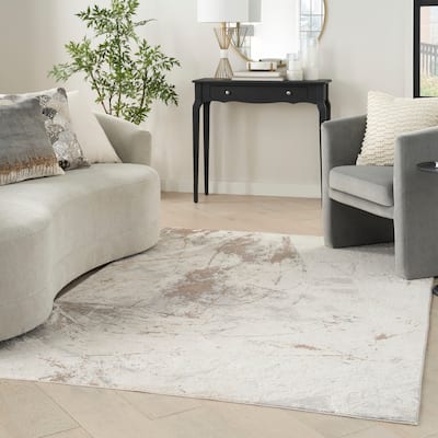 Nourison Desire Indoor only Grey Abstract Area Rug