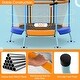 preview thumbnail 9 of 7, 48" Toddler Trampoline with Safety Enclosure Net-Orange - 52" x 55.5" (Dia. x H)