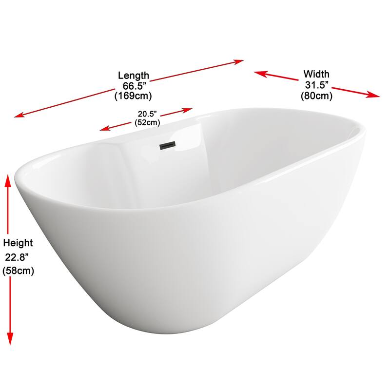 Nicolette Bathtub in Glossy White