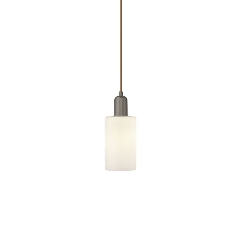 Innovations Lighting 716-1P-10-5 Clymer Pendant Clymer 5" Wide Mini - Oil Rubbed Bronze / Matte White