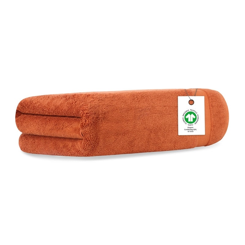 Delara Organic Cotton Luxuriously Plush Bath Sheet | GOTS & OEKO-TEX Certified | 650 GSM Long Staple -  GOTS & OEKO-TEX Certified | 650 GSM Long Staple|Burnt Caramel