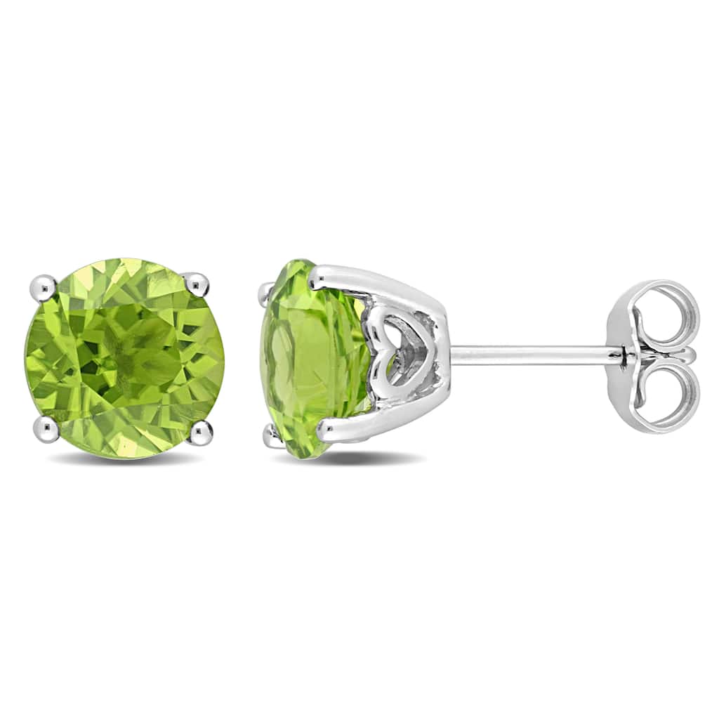 Miadora Gemstone Birthstone Stud Earrings Sterling Silver