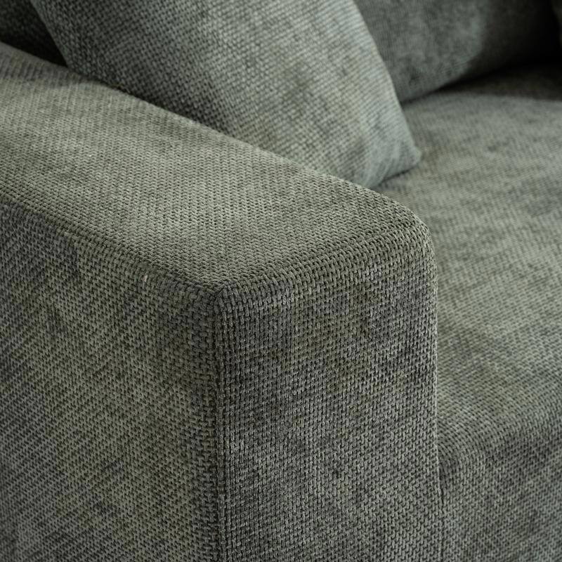 Modular L-Shaped Cloud Sofa, Soft Chenille Cushion, No Assembly Needed