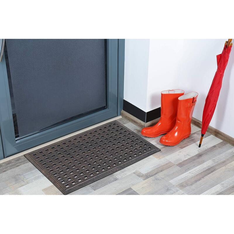 A1HC First Impression Estate 24 In. X 36 In. Rubber Stud Doormat with Copper Finish
