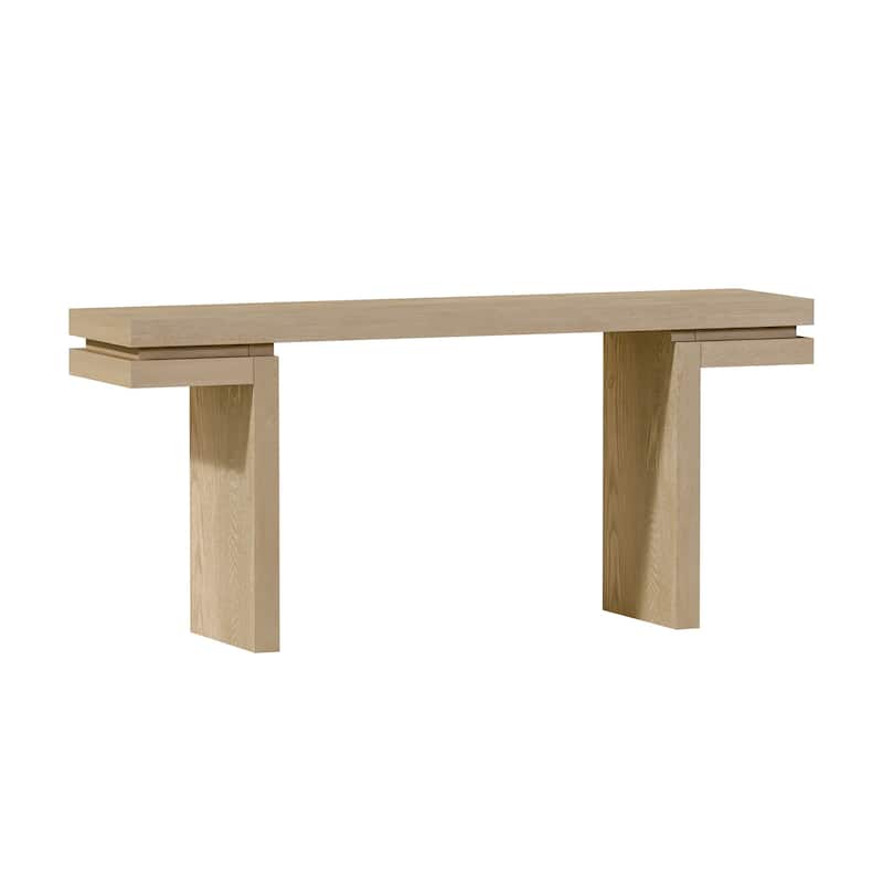 66" Rectangular Wood Veneered Console Table