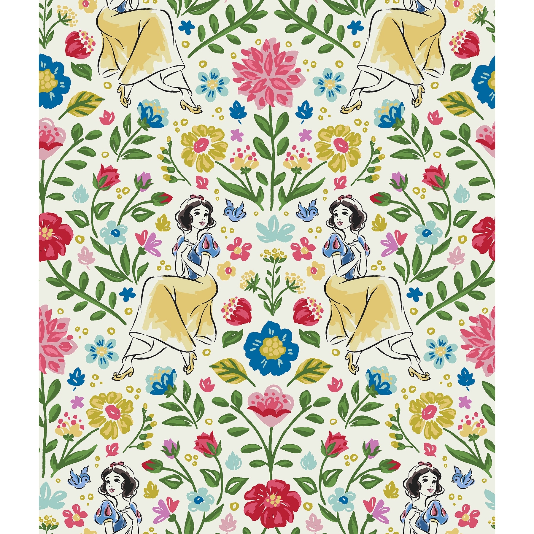 RoomMates Disney Snow White Wishing Garden Cream Peel and Stick Wallpaper