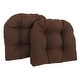 preview thumbnail 65 of 70, 19-inch Twill U-shaped Chair Cushion (Set of 1, 2, or 4) - 19 x 19 Set of 2 - Chocolate
