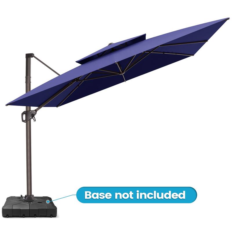 Outdoor 10FT Square Adjustable Offset Cantilever Patio Umbrella