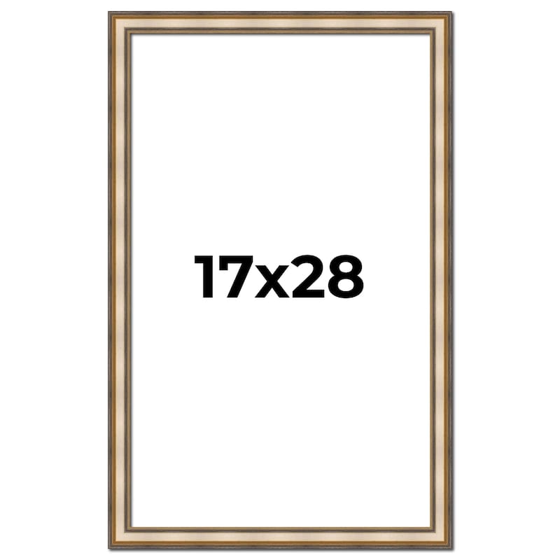 17x28 Frame Gold Solid Wood Shadow Box Width 1.5 Inches | Interior Frame Depth 2 3/8 Inches