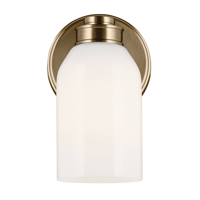 Kichler Lighting Shae 8.25" 1-Light Wall Sconce with White Opal Glass in Champagne Bronze
