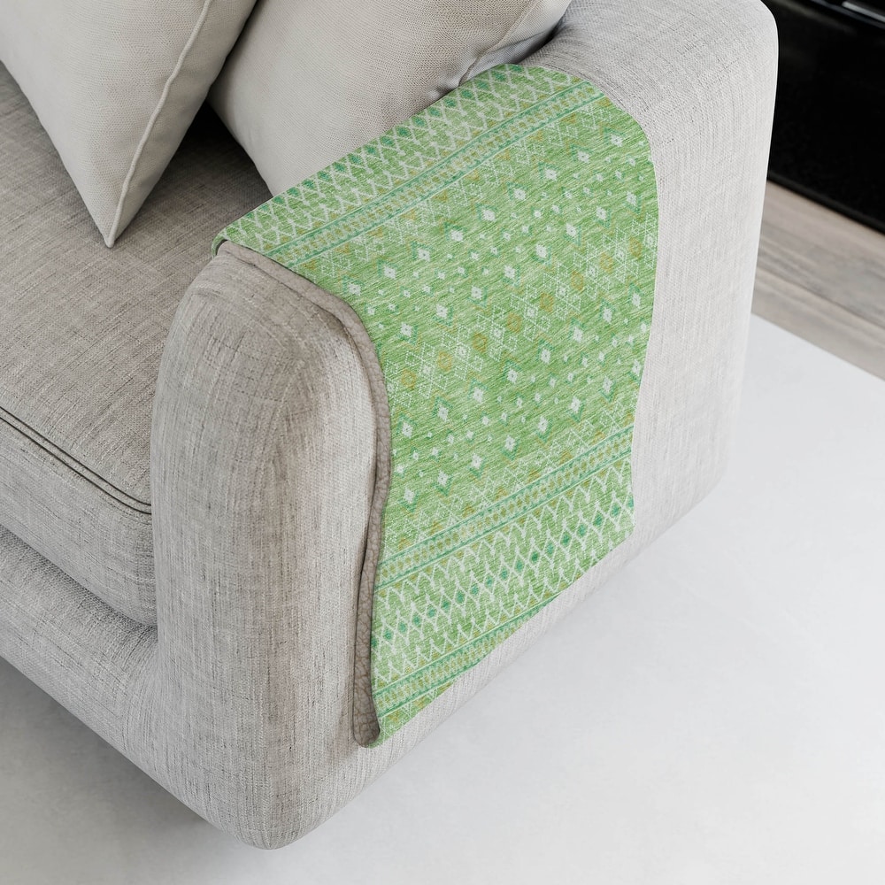 Premium Machine Washable Boho Moroccan Sherpa Throw Blanket