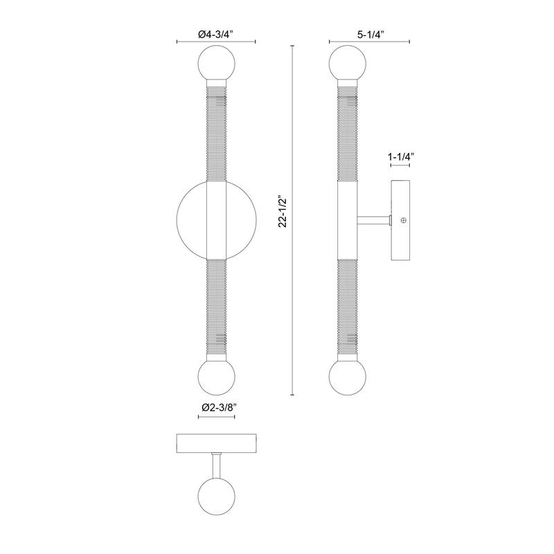Alora Lighting WV612223-UNV Arden 2 Light 2" Wide LED Bath Bar with