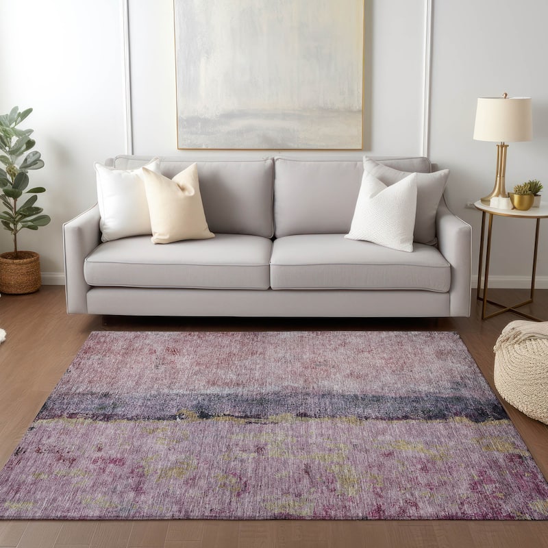 Machine Washable Indoor/ Outdoor Chantille Modern Contemporary Rug - Blush - 8' x 10'