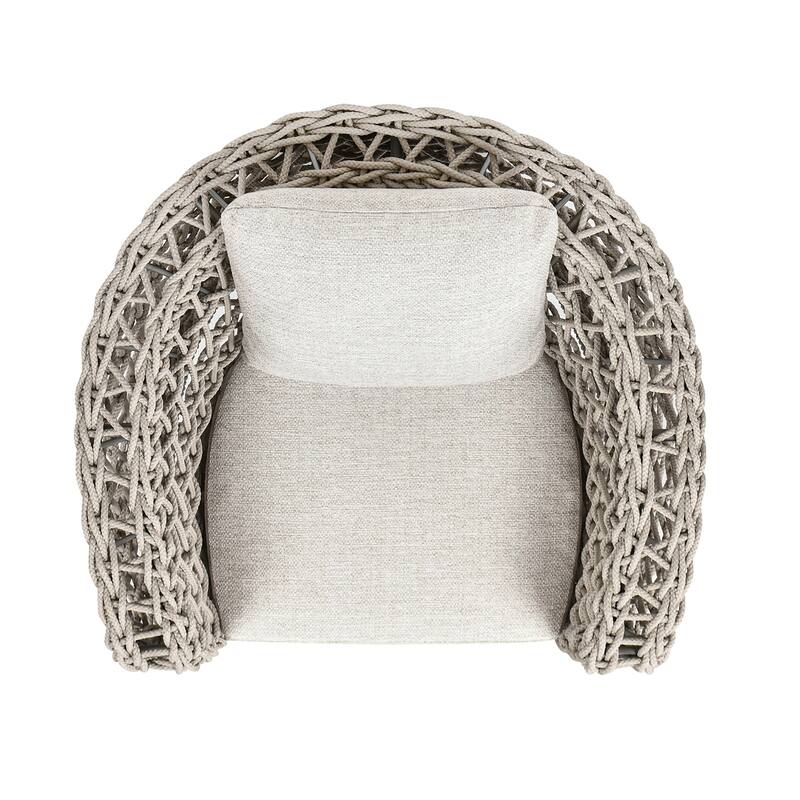 Everly 37.5" Woven Frame Barrel Deep Seating Patio Arm Chair