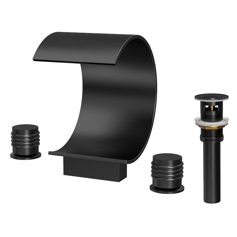 GRANDJOY High Arc Waterfall Widespread Bathroom Sink Faucet