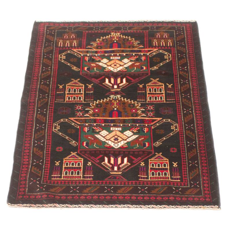 Teimani Black Rug 3'0" x 5'1" - 3'0 x 5'1