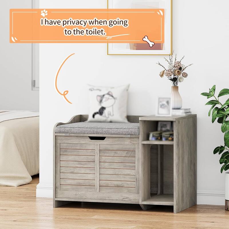 Cat Litter Box Enclosure Furniture, Cat Washroom Hidden Furniture