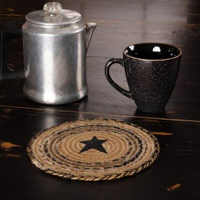 Kettle Grove Jute Trivet Stencil Star 8 - Trivet 8