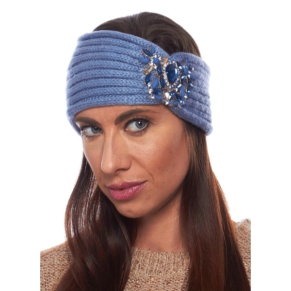 Crystal Blossom Angora Winter Headband