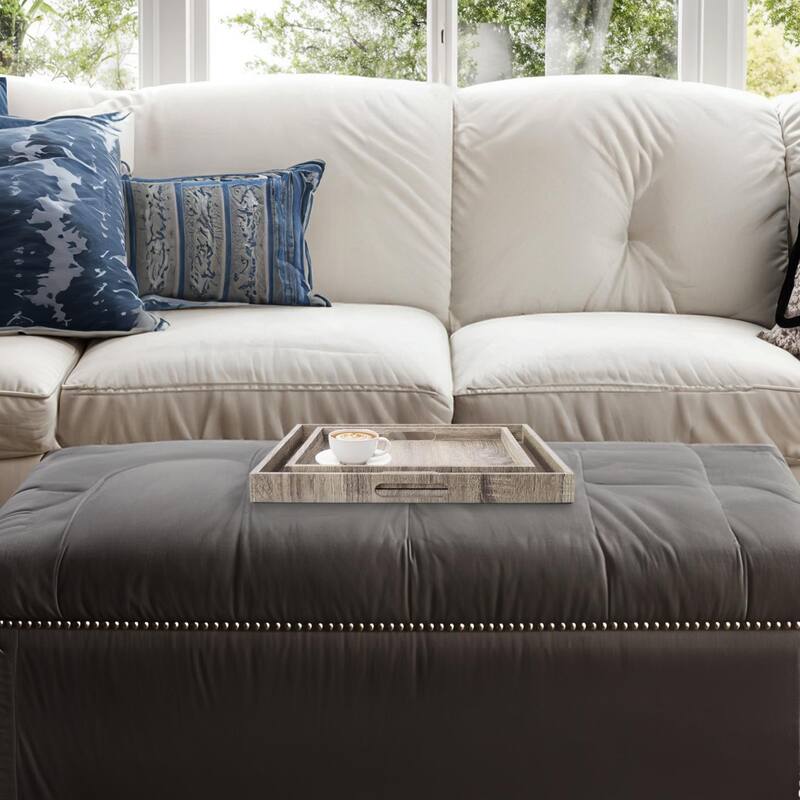 Square Wooden Trays - set of 2