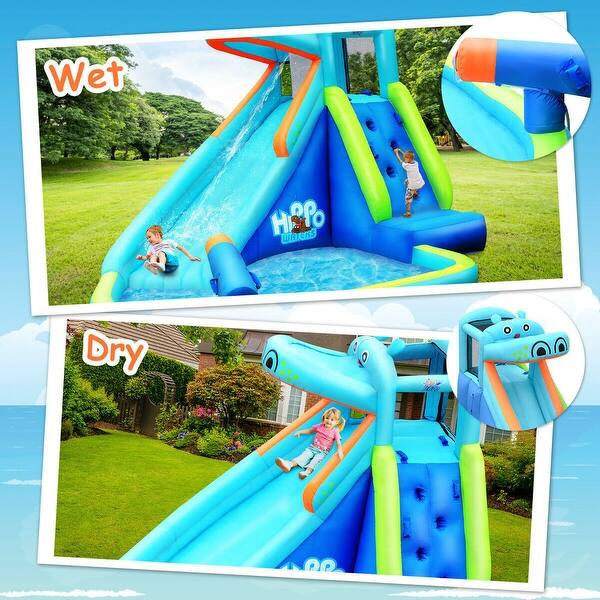 Shop Hippo Inflatable Water Slide Bounce House With Air Blower On Sale Overstock 30751170