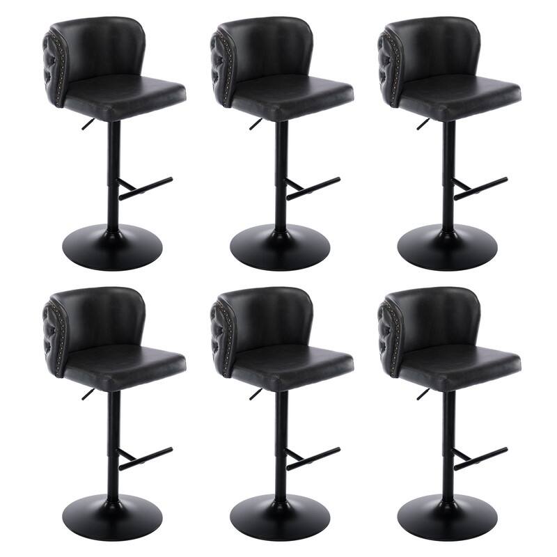 Upholstered Swivel Kitchen Counter Barstools Set of 6