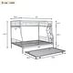 preview thumbnail 28 of 46, 2 In 1 Full XL Over Queen Metal Bunk Bed With Trundle,Save Space