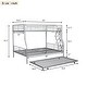 preview thumbnail 12 of 46, Industrial Minimalist Full XL Over Queen Metal Bunk Bed with Trundle,Save Space or Split Into 2 Beds