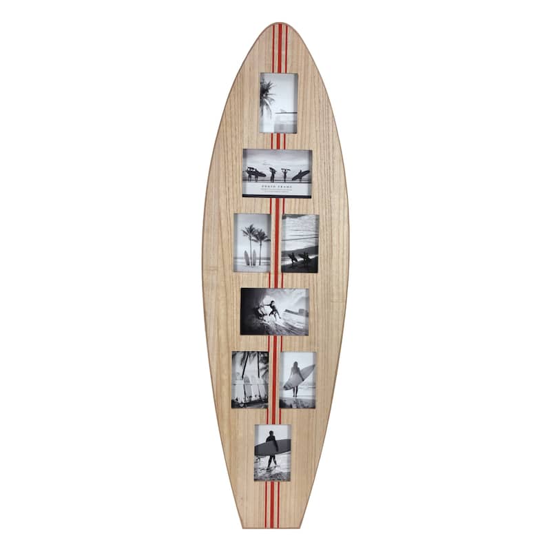 American Art Decor Surfboard Photo Collage Wall Decor - 8 or 3 - Photo Beach Frame