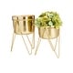 preview thumbnail 17 of 19, CosmoLiving by Cosmopolitan Metal Modern Planter (Set of 2) - S/2 7", 7"W