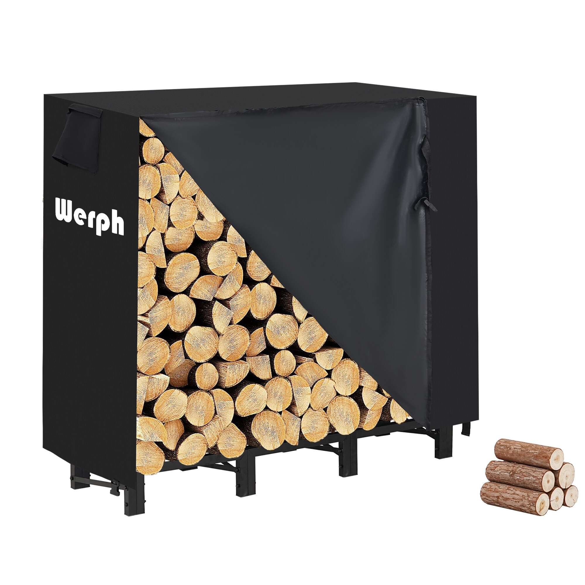 Pure garden firewood log rack with cover clearance